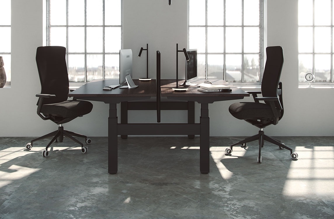 Mobility Step Melamine Sit-Stand Office Bench Desk