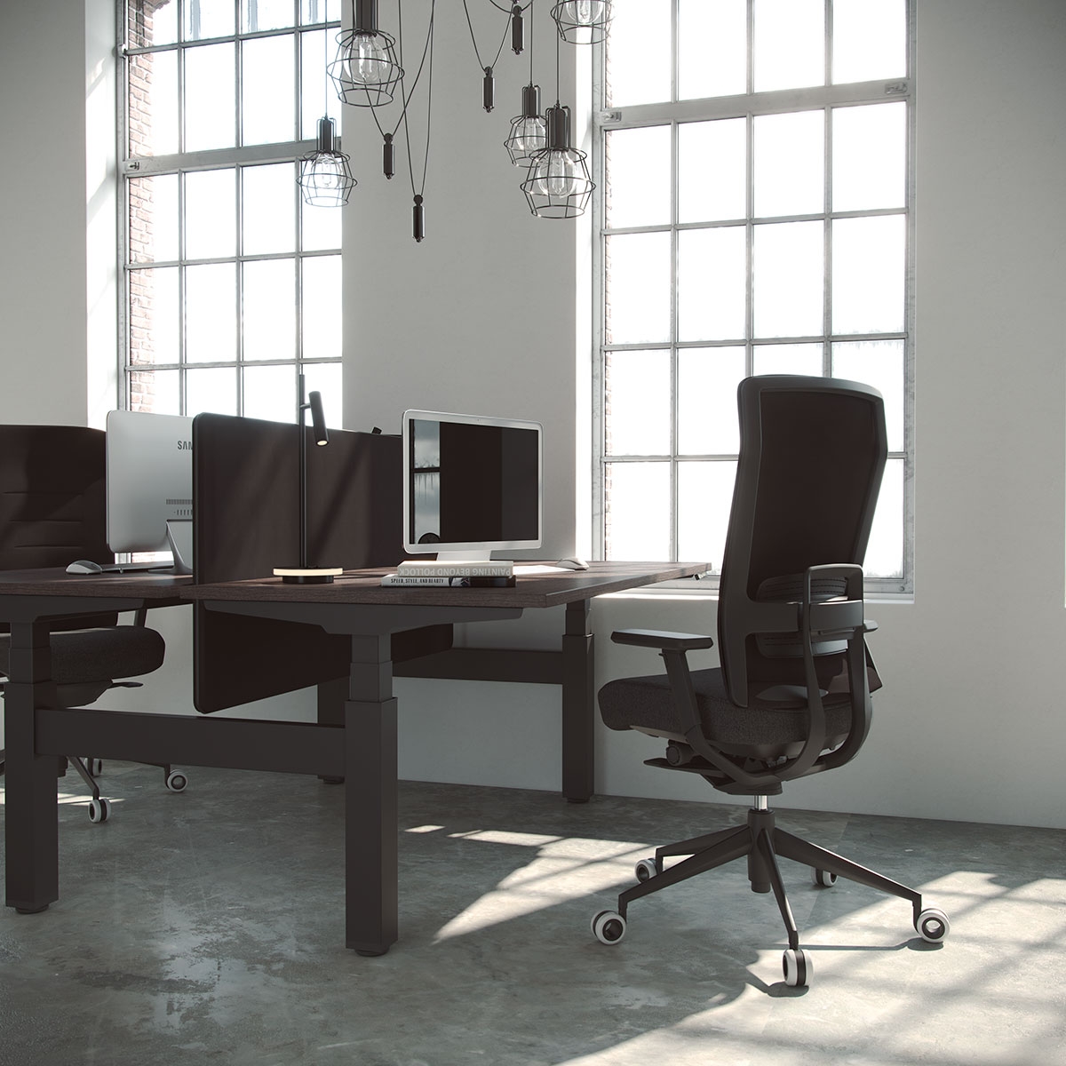 Mobility Step Melamine Sit-Stand Office Bench Desk