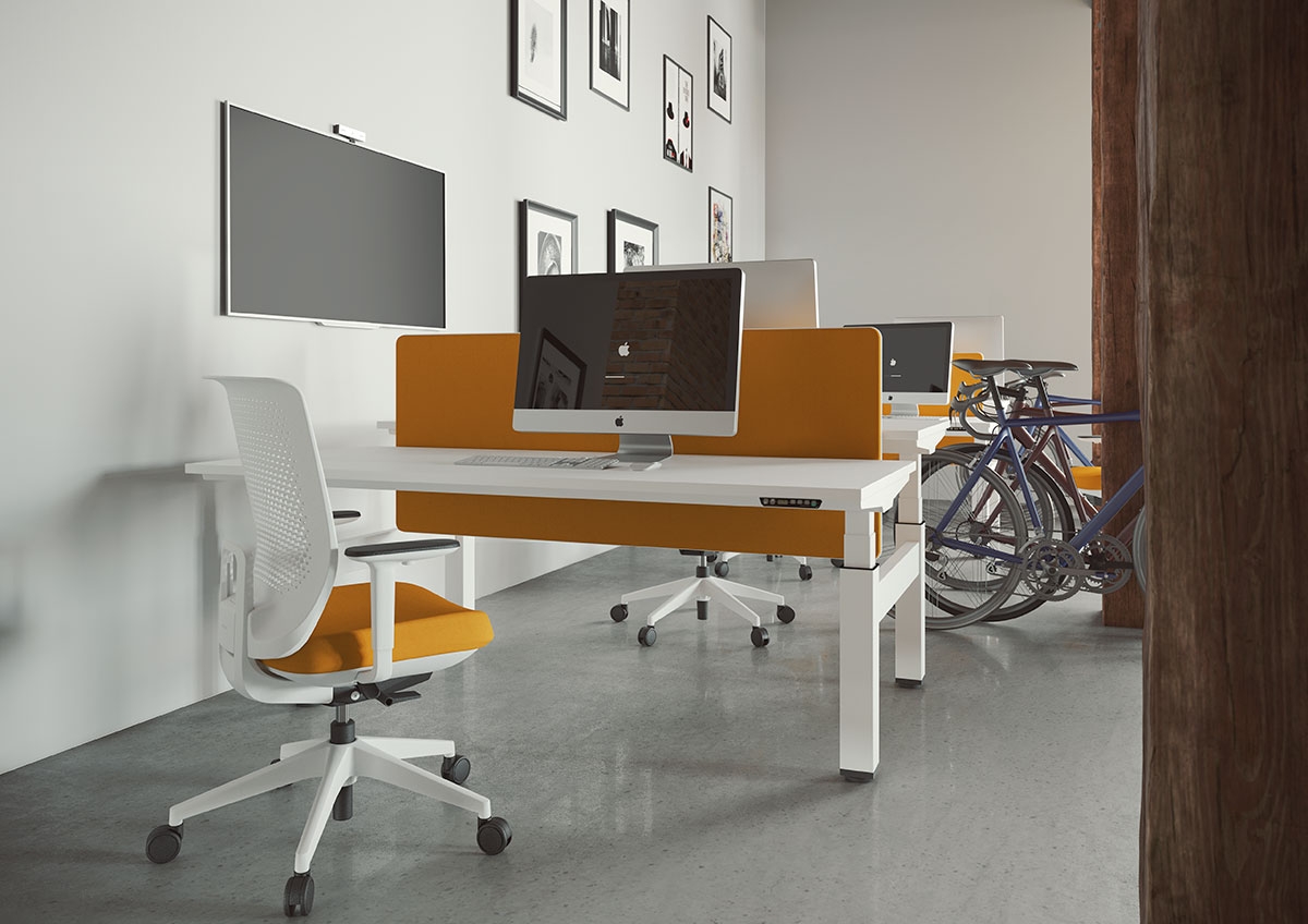 Mobility Step Melamine Sit-Stand Office Bench Desk