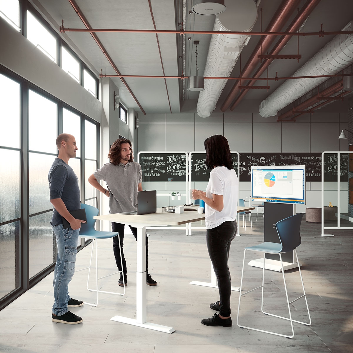 Mobility Step Melamine Sit-Stand Office Meeting Table