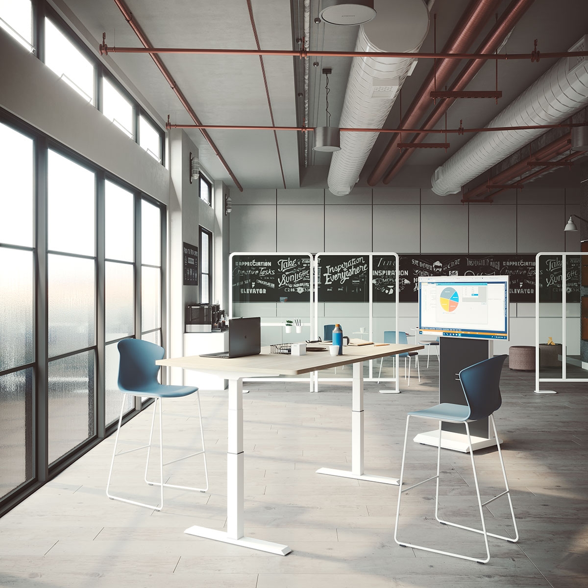 Mobility Step Melamine Sit-Stand Office Meeting Table
