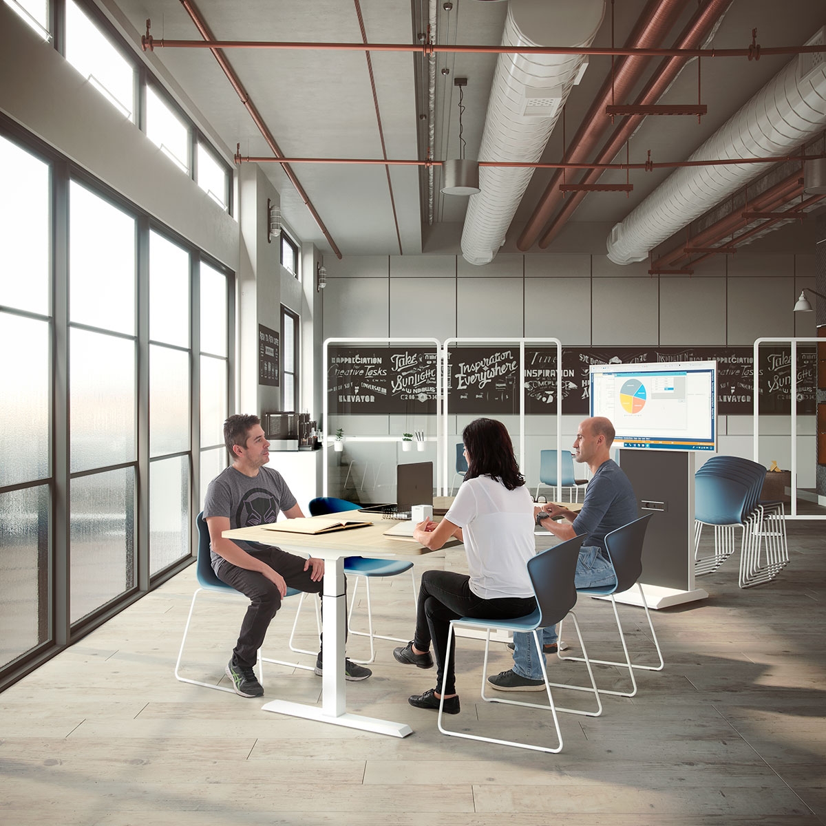 Mobility Step Melamine Sit-Stand Office Meeting Table
