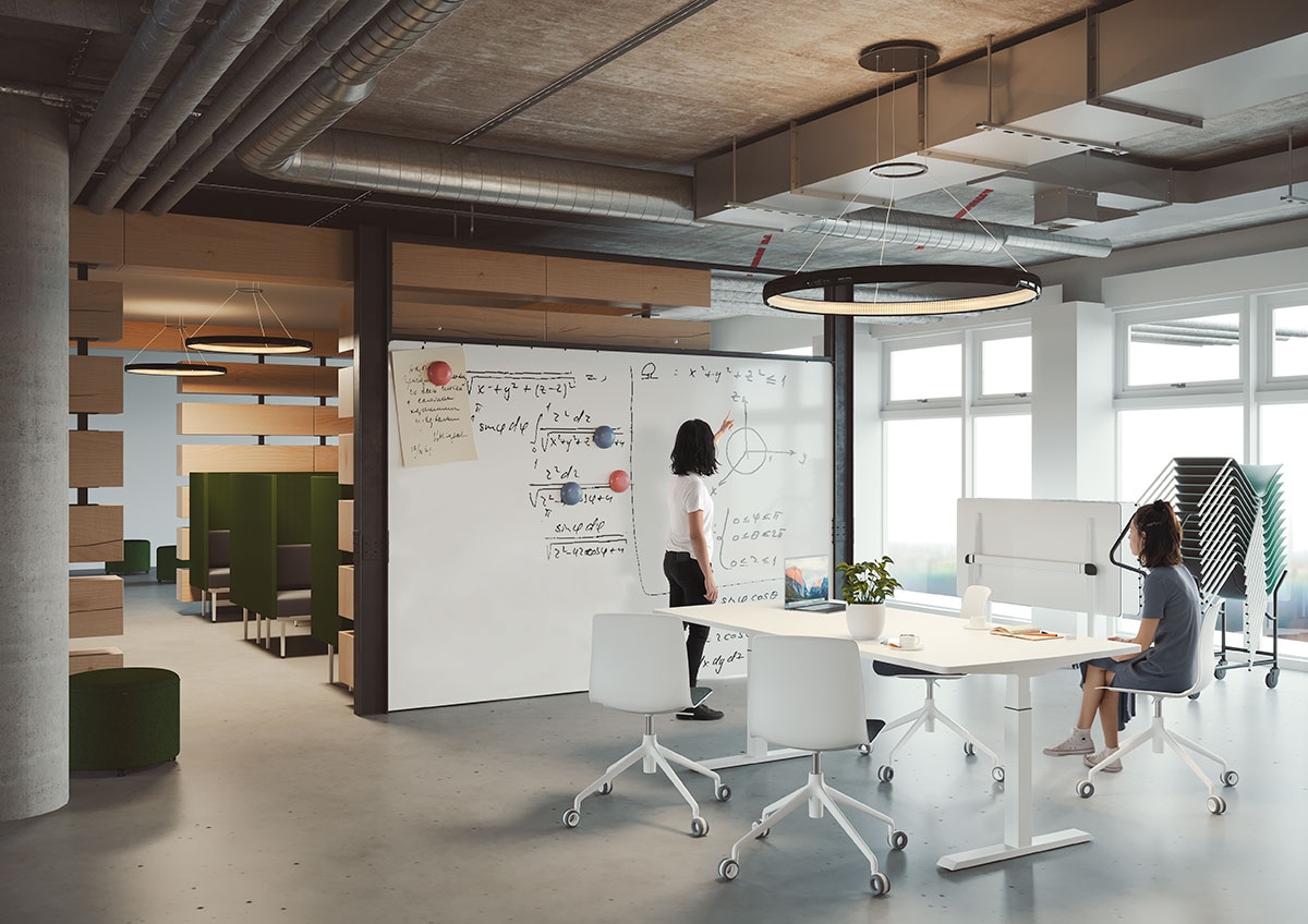 Mobility Step Melamine Sit-Stand Office Meeting Table