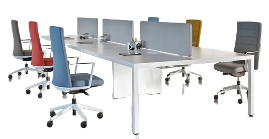 Prisma Melamine Rectangular 6 Person Office Desk 