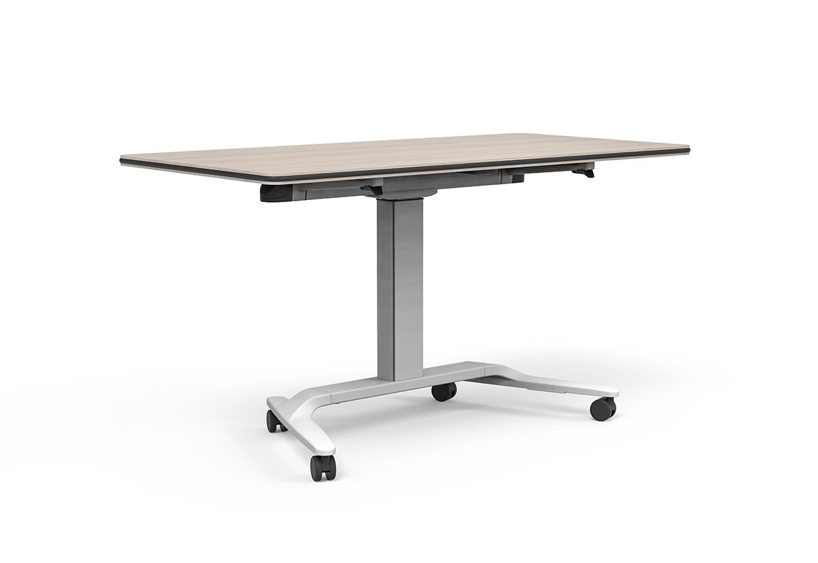 Talent Serie 500 Melamine Office Folding Sit-Stand Table w/Castors