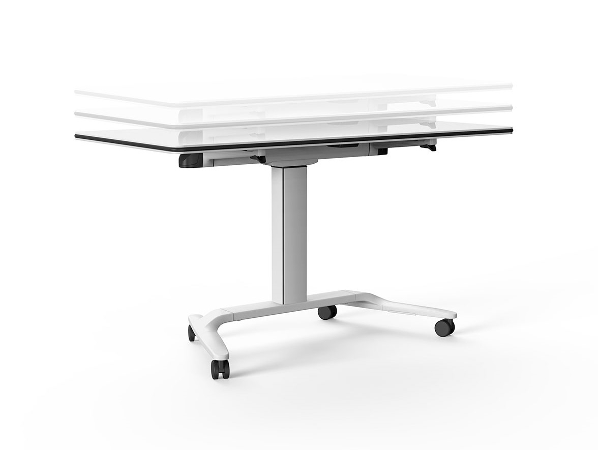 Talent Serie 500 Melamine Office Folding Sit-Stand Table w/Castors