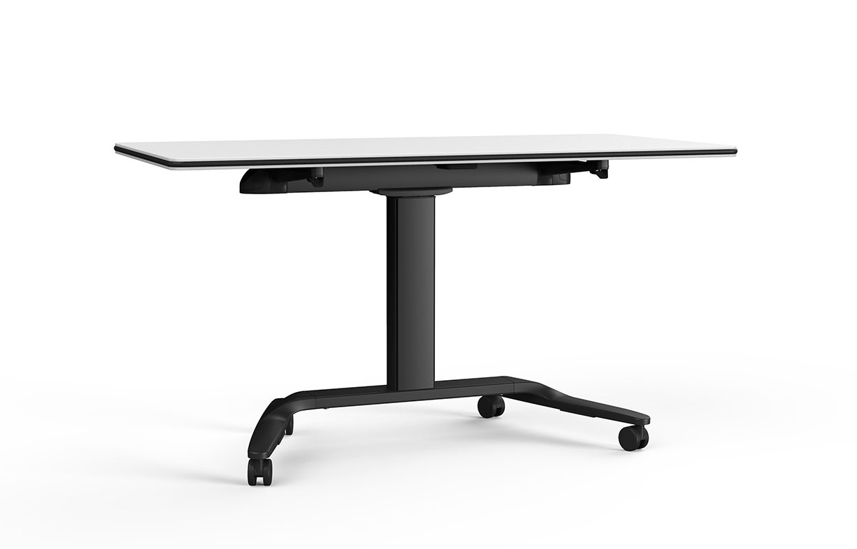 Talent Serie 500 Melamine Office Folding Sit-Stand Table w/Castors