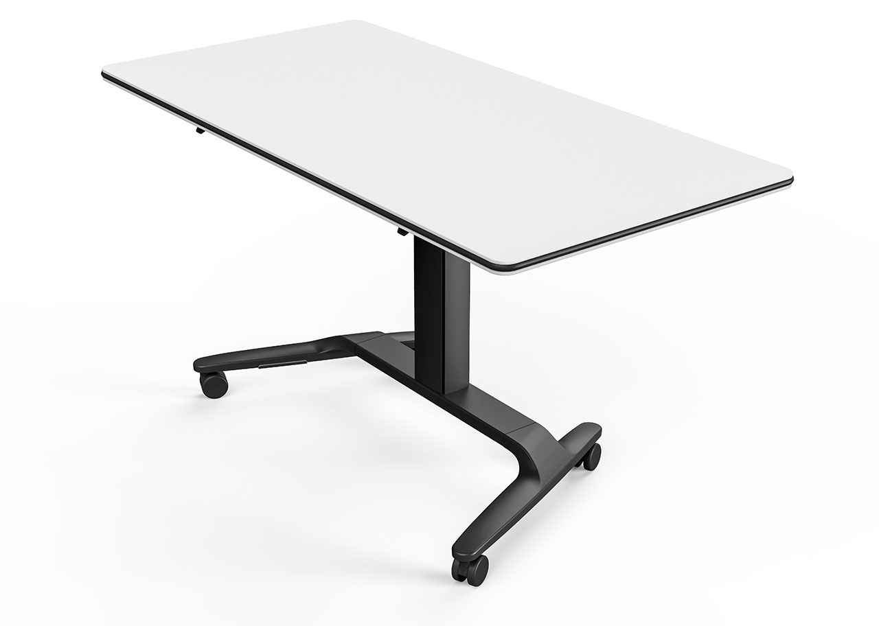 Talent Serie 500 Melamine Office Folding Sit-Stand Table w/Castors