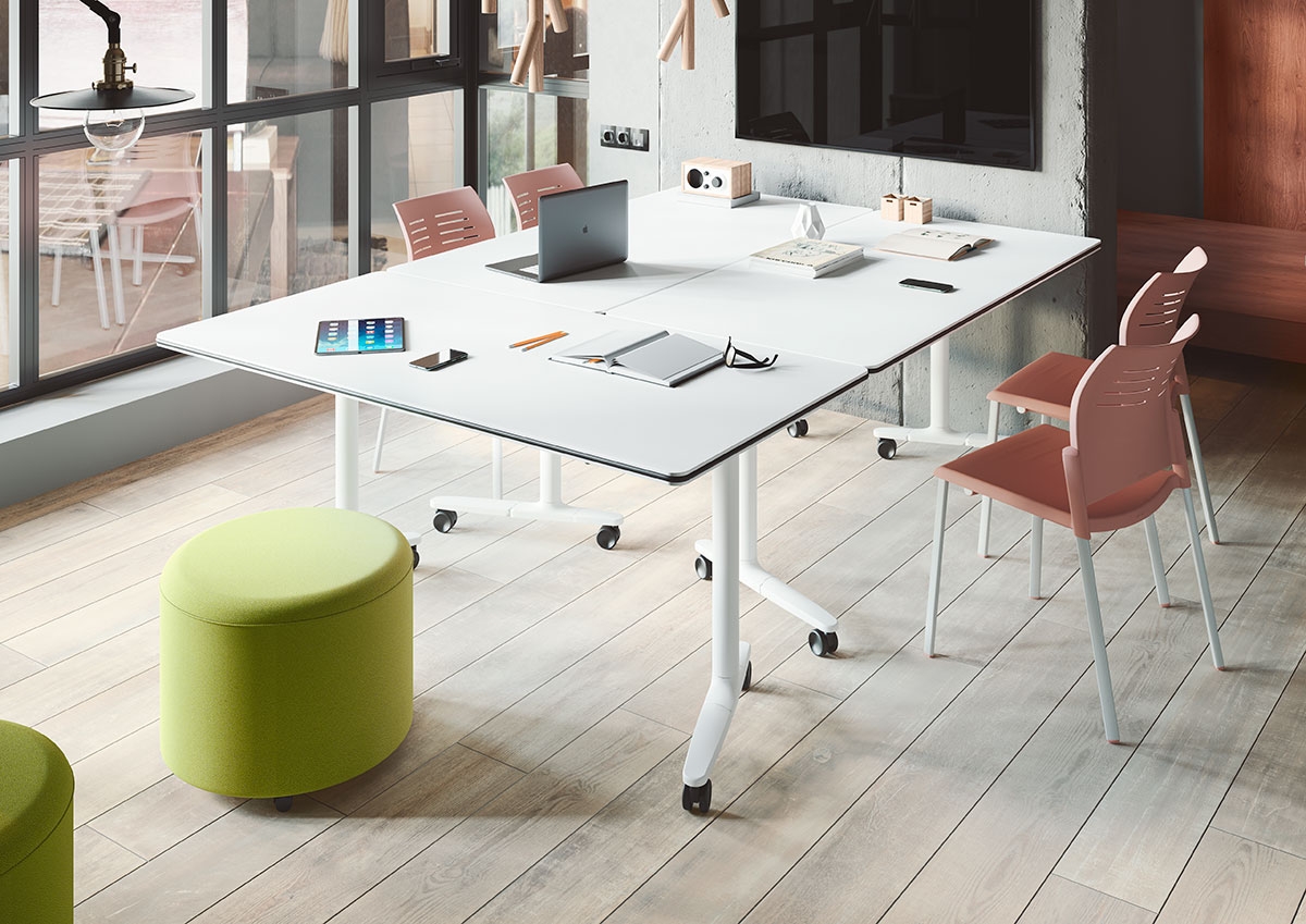 Talent Serie 300 Melamine Office Folding Table w/Castors