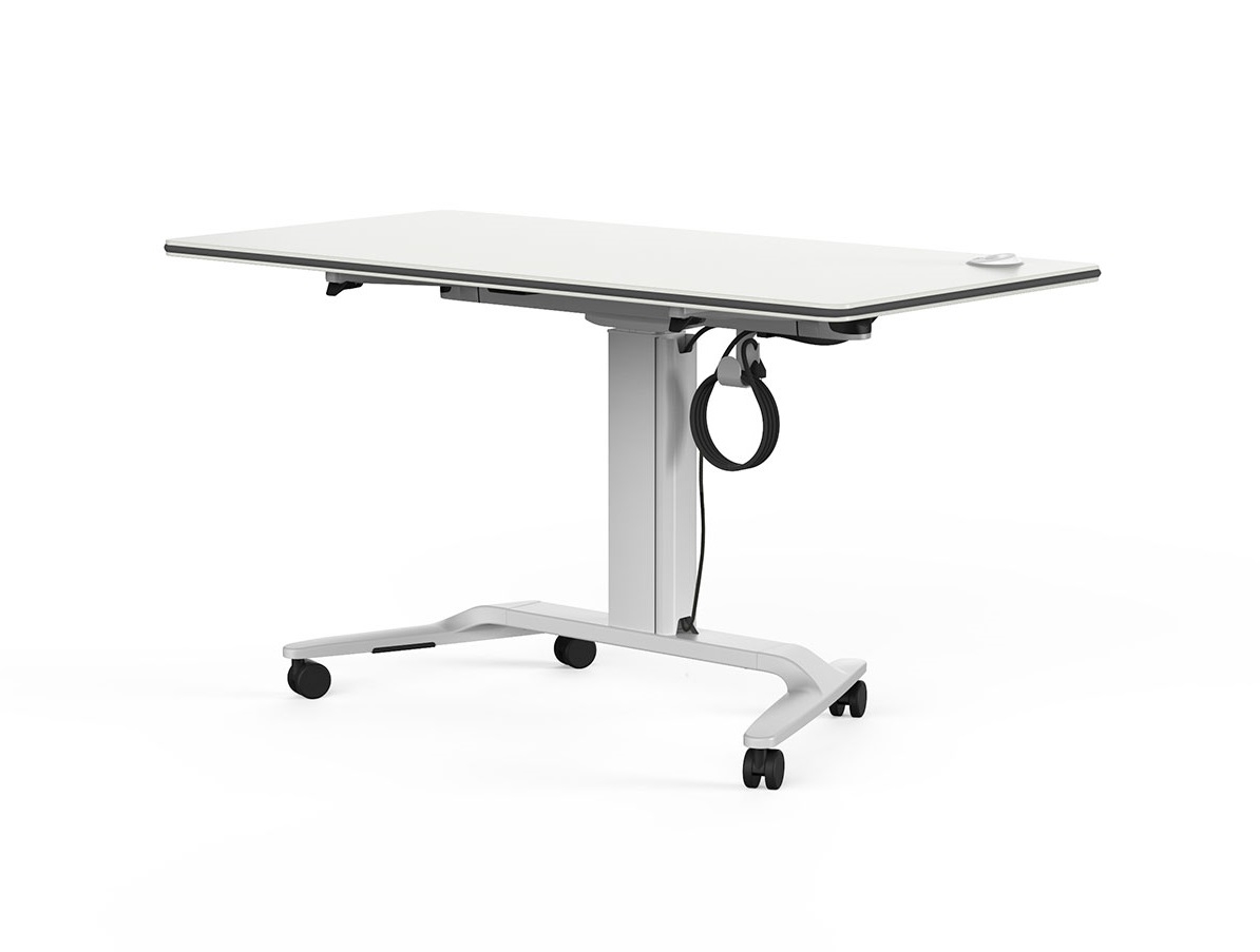 Talent Serie 500 Melamine Office Folding Sit-Stand Table w/Castors