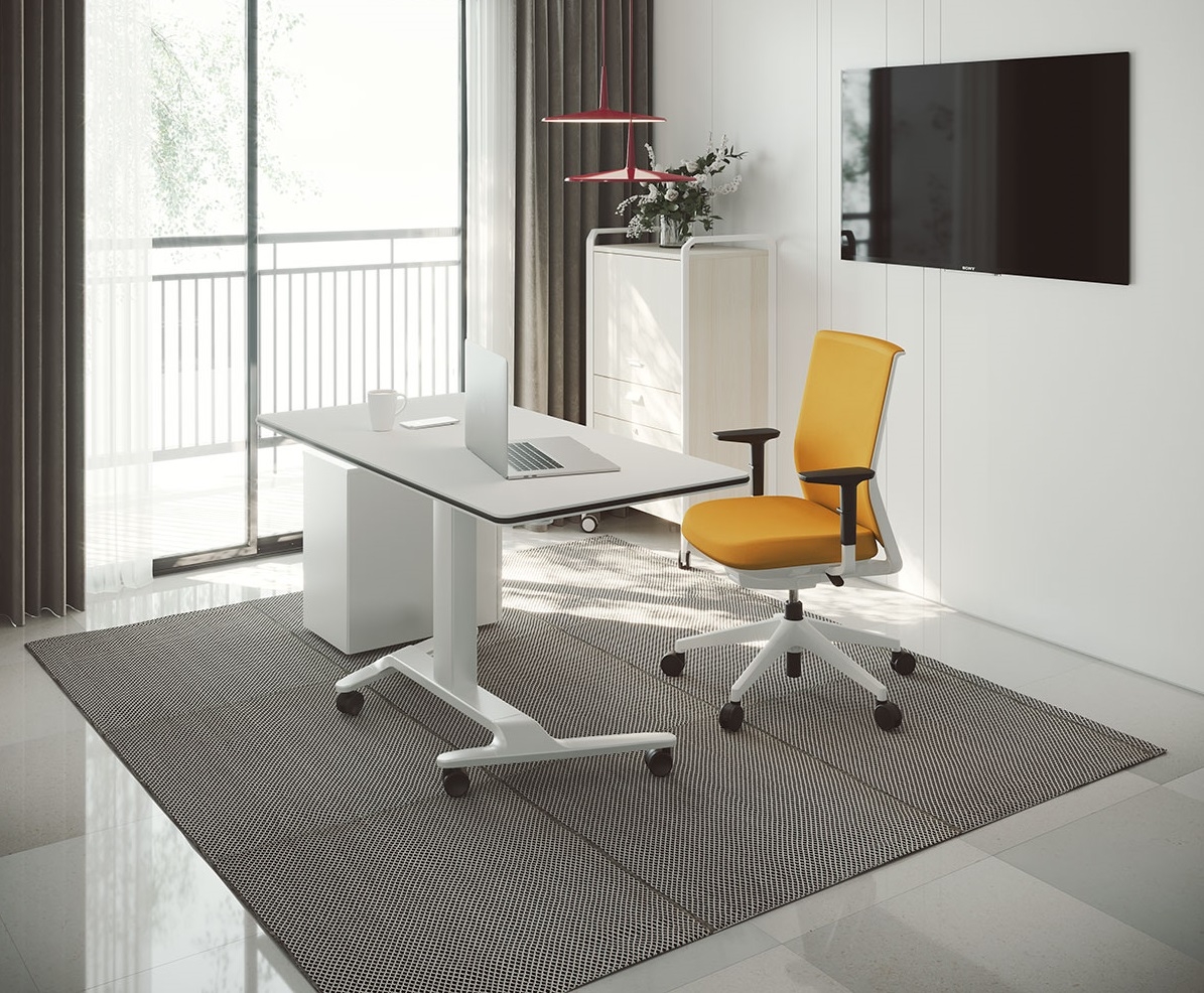 Talent Serie 500 Melamine Office Folding Sit-Stand Table w/Castors
