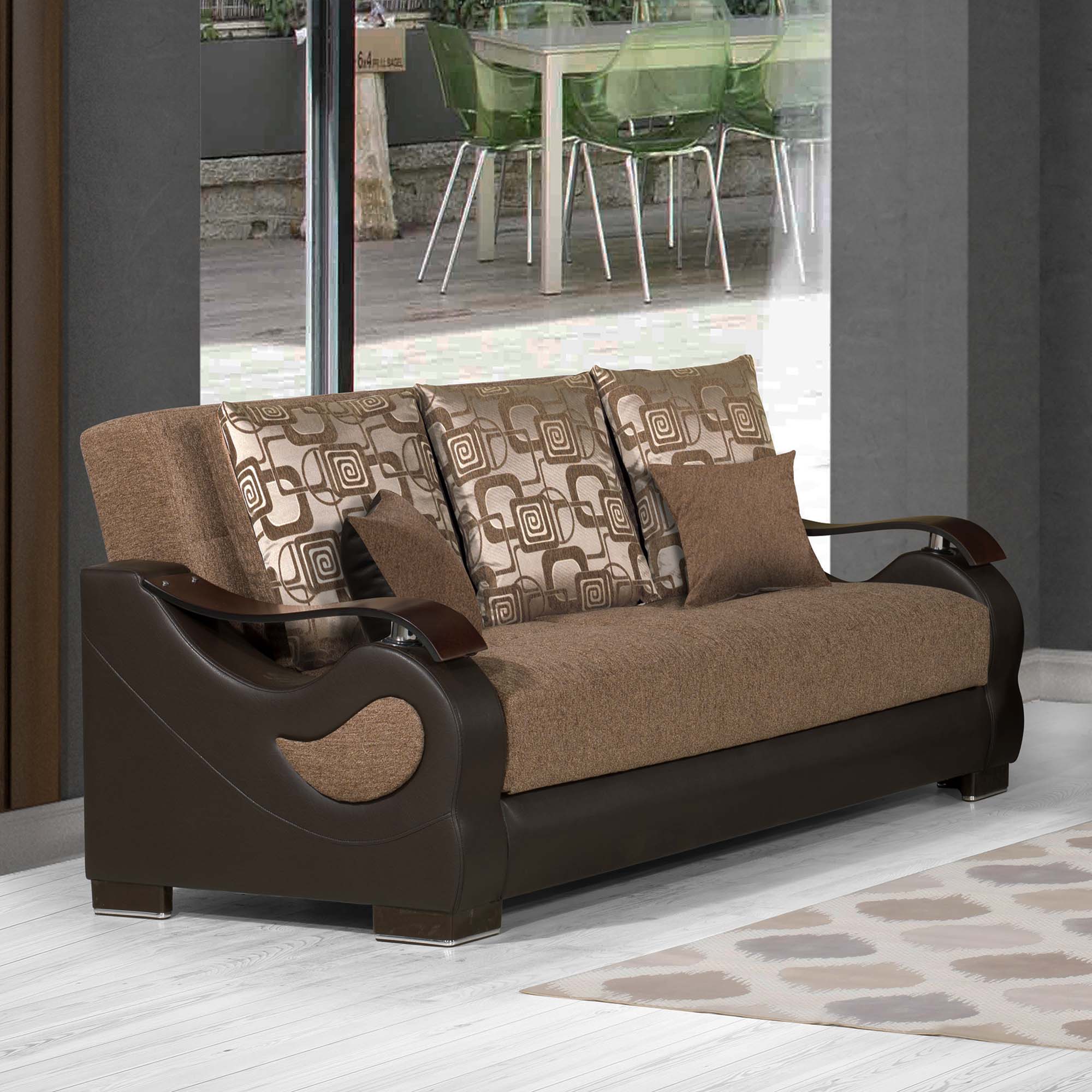 Metroplex Fabric/PU Convertible Living Room Set