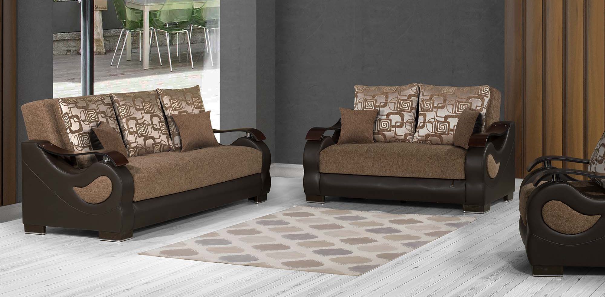 Metroplex Fabric/PU Convertible Living Room Set