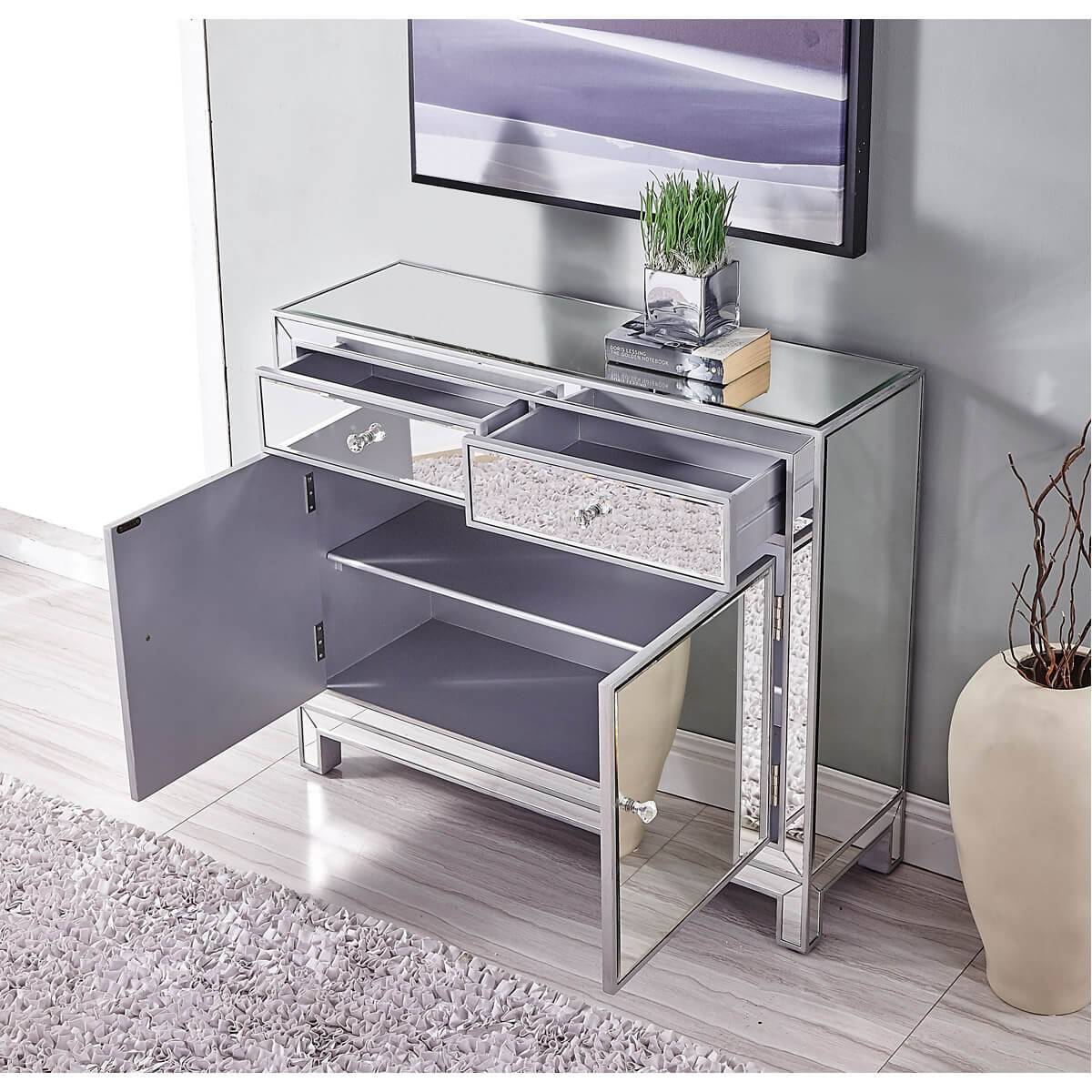 Reflexion 2 Drawers 2 Doors Nightstand