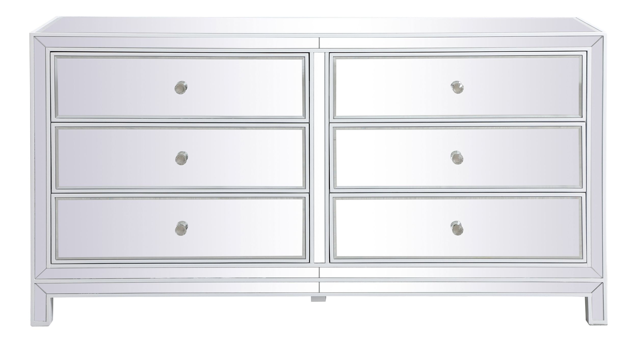 Reflexion 60" Mirrored 6-Drawer Cabinet