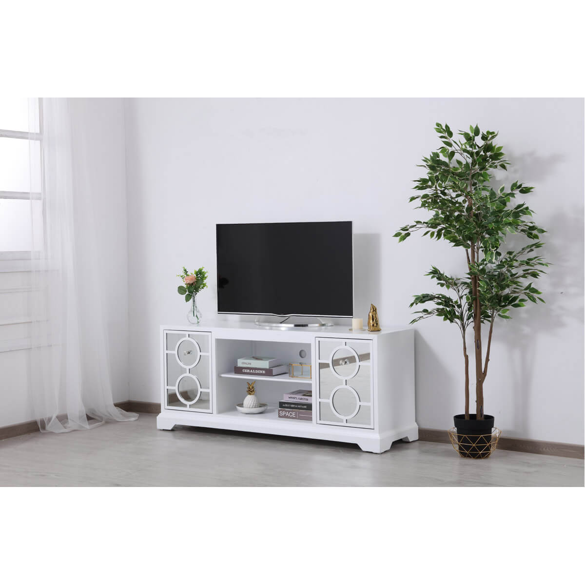 Modern 60" Mirrored TV Stand