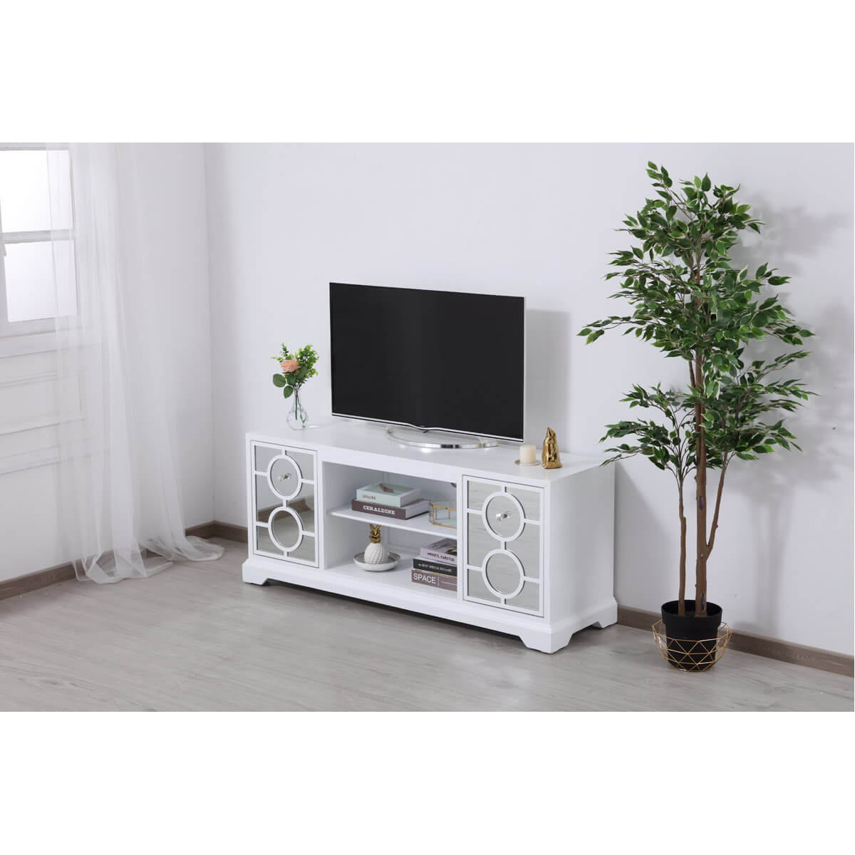 Modern 60" Mirrored TV Stand