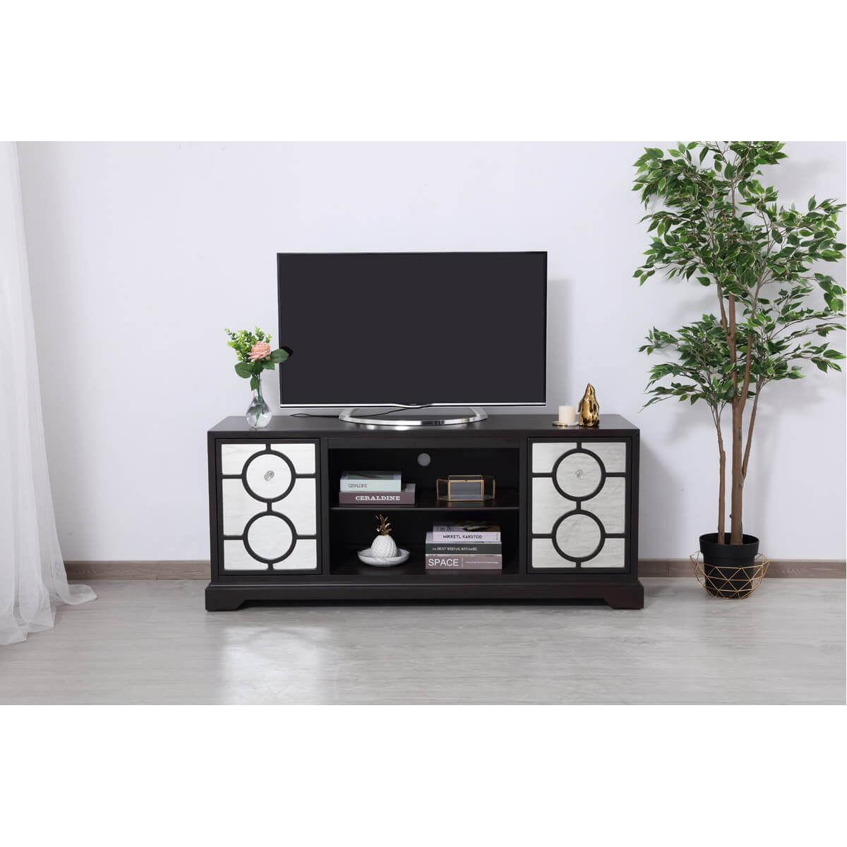 Modern 60" Mirrored TV Stand