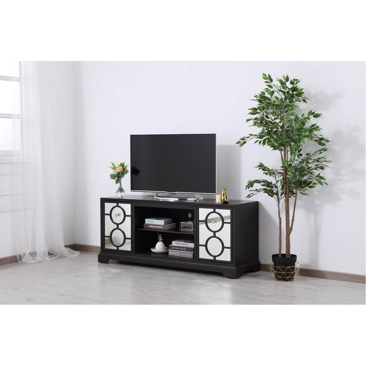 Modern 60" Mirrored TV Stand