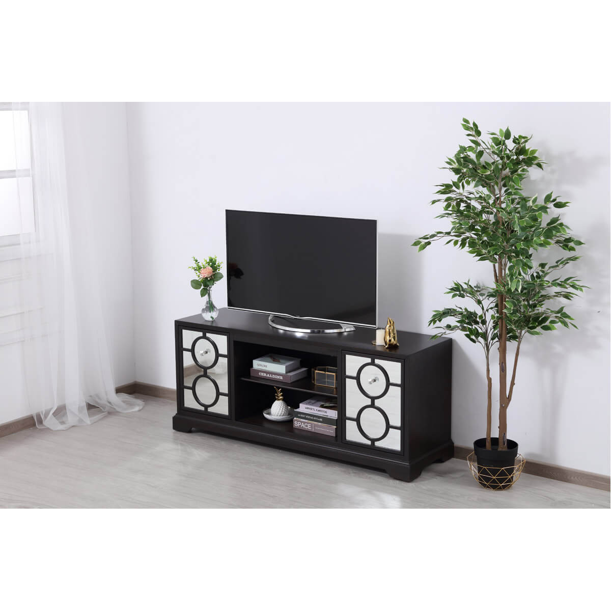 Modern 60" Mirrored TV Stand