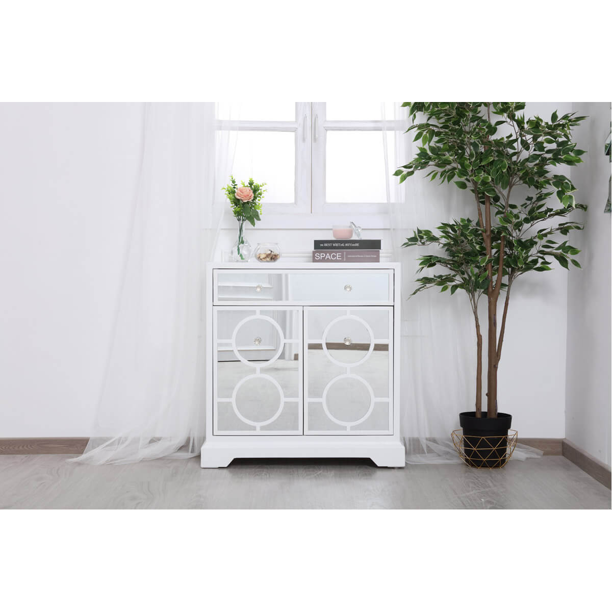 Modern 32" Mirrored Cabinet