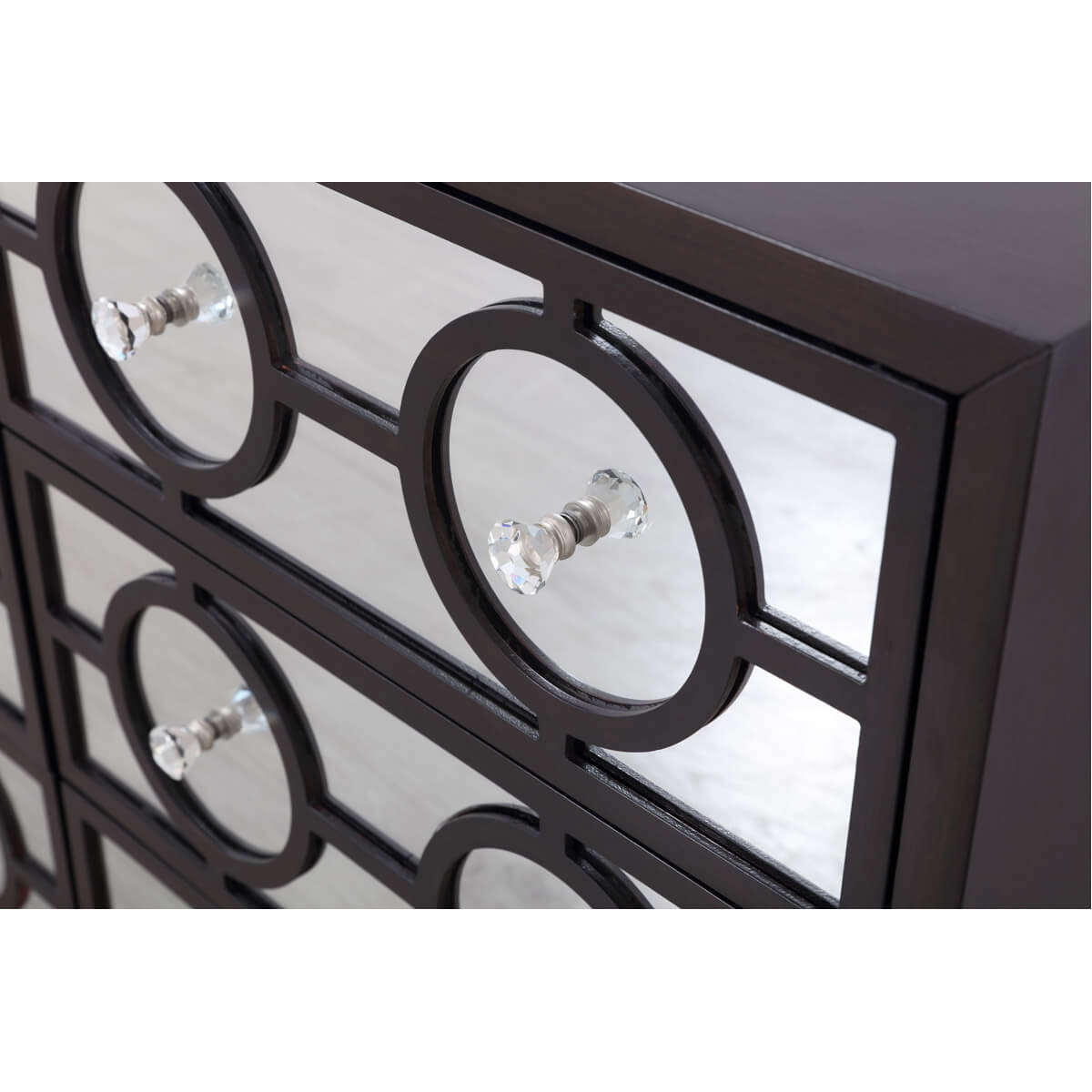 Modern 48" Mirrored 6 Drawer Cabinet