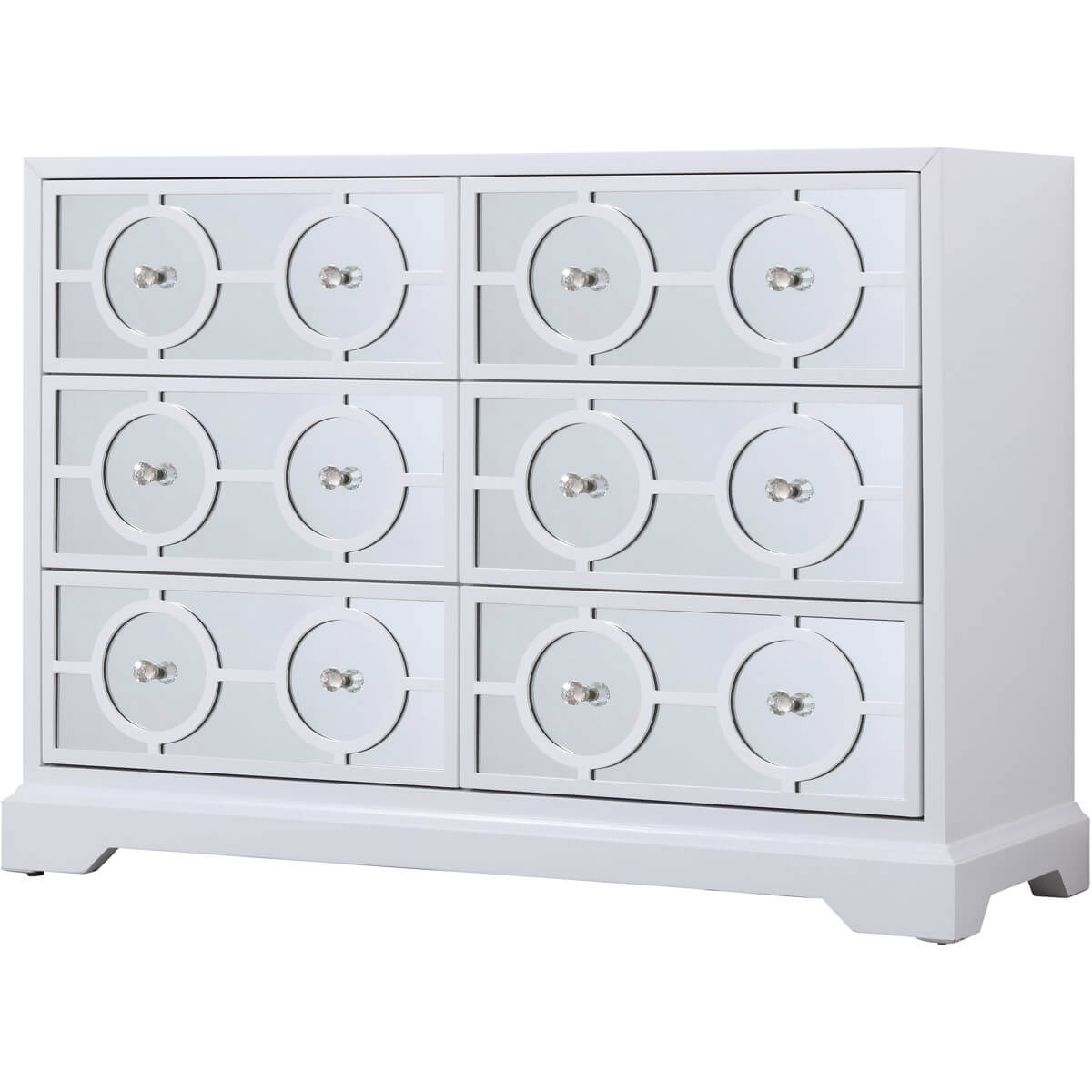 Modern 48" Mirrored 6 Drawer Cabinet