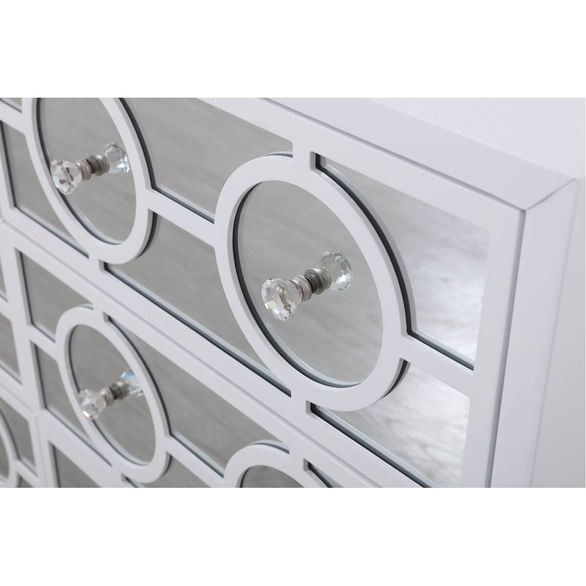 Modern 48" Mirrored 6 Drawer Cabinet