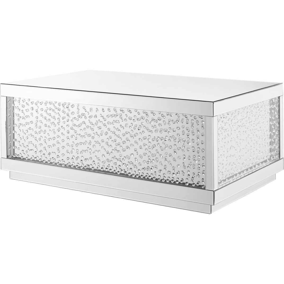Modern 48" Rectangle Crystal Coffee Table