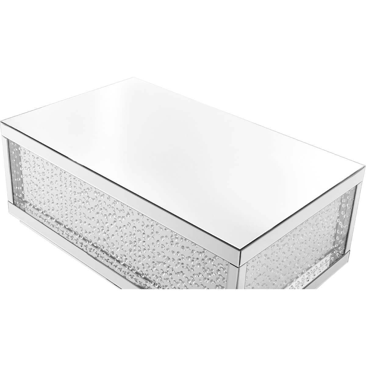 Modern 48" Rectangle Crystal Coffee Table