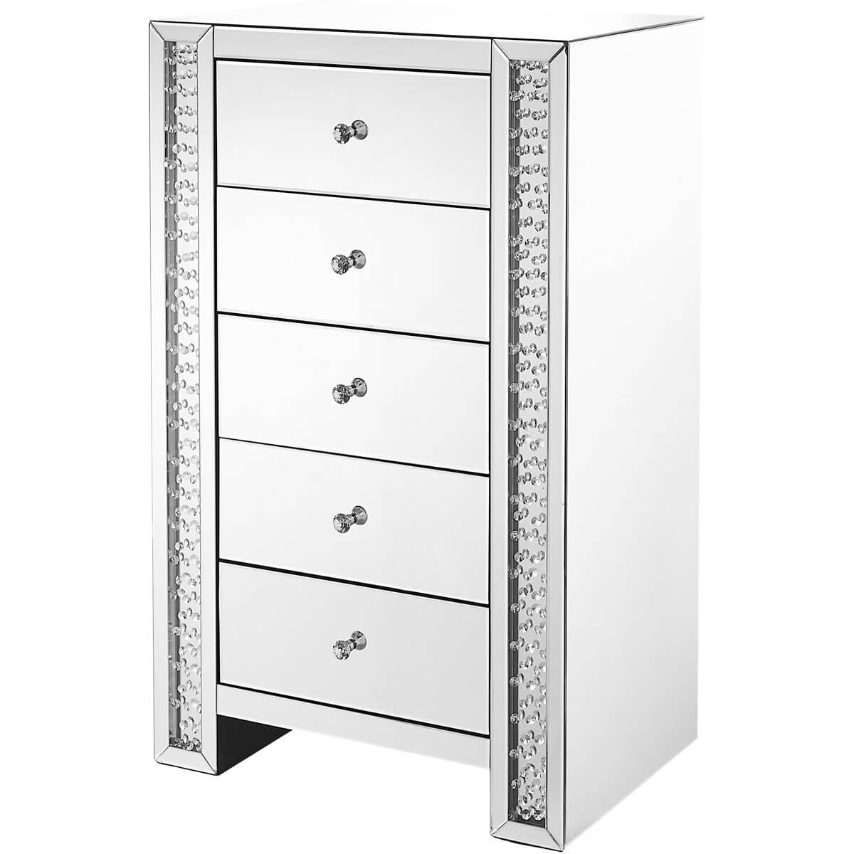 Modern 29" Crystal 5 Drawers Chest