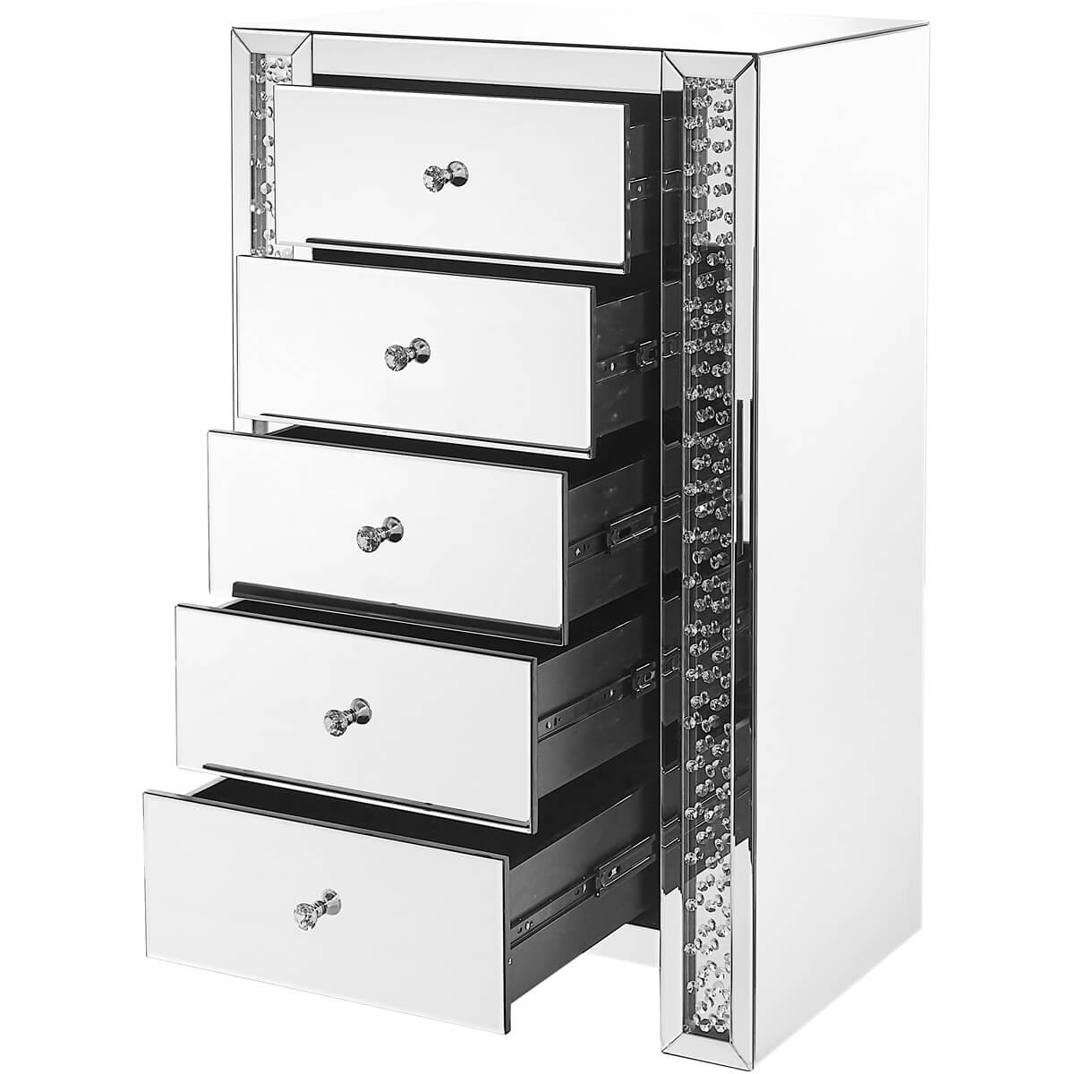 Modern 29" Crystal 5 Drawers Chest