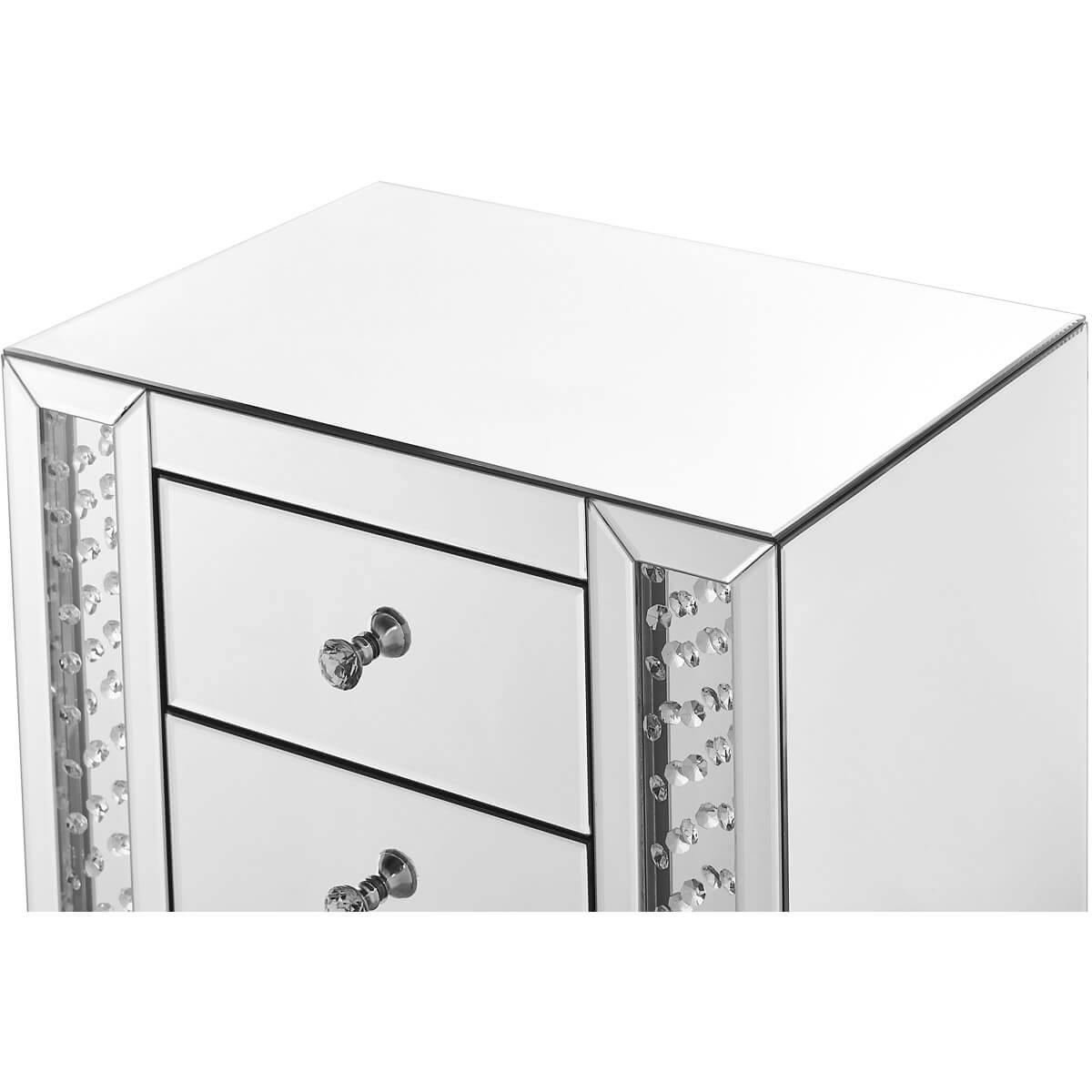 Modern 22" Crystal 3 Drawers End Table