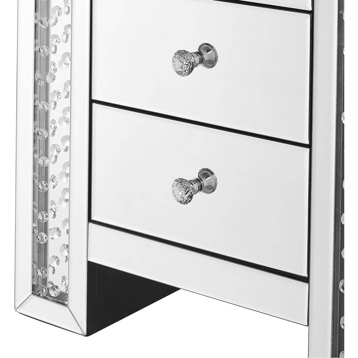 Modern 22" Crystal 3 Drawers End Table