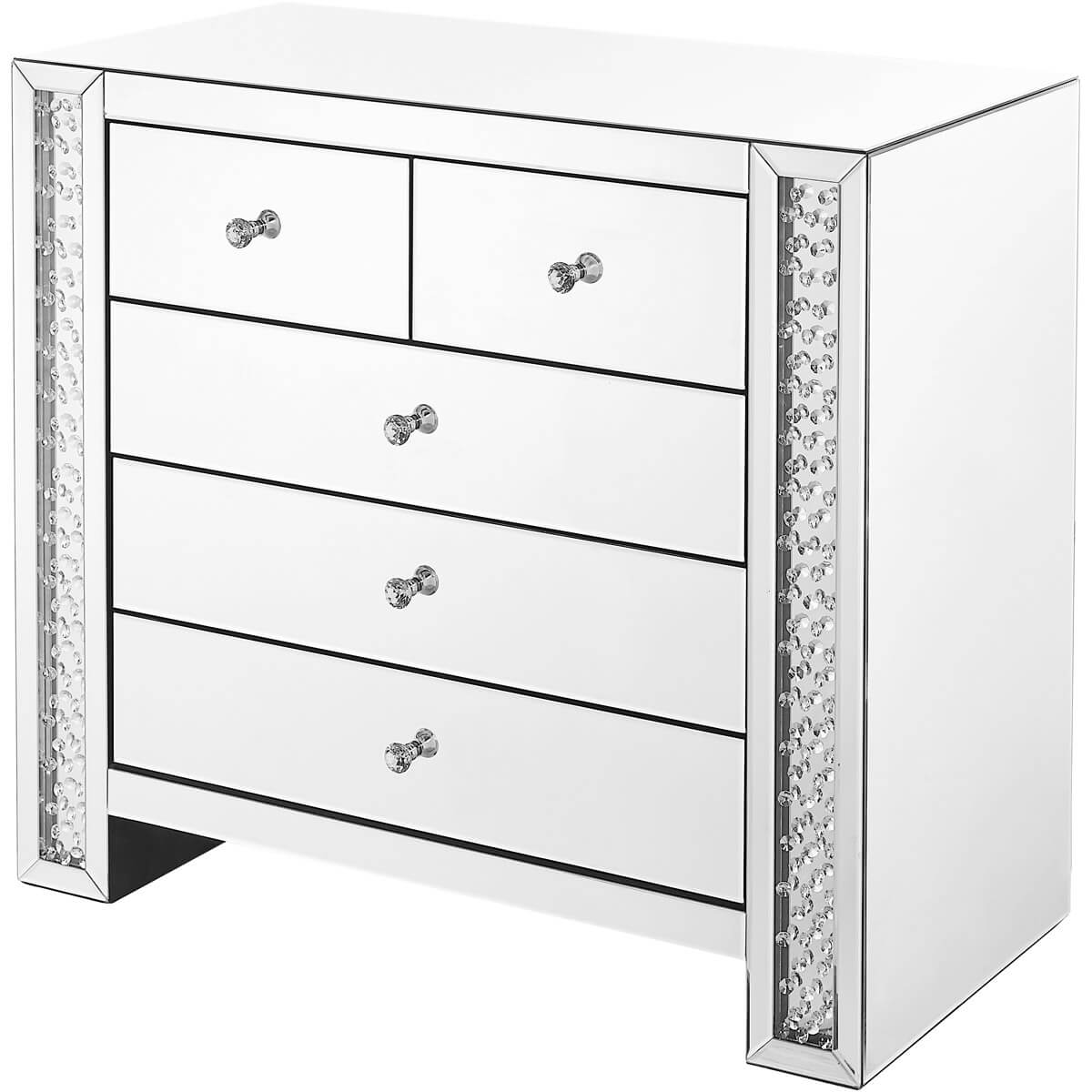 Modern Crystal 5 Drawers Cabinet
