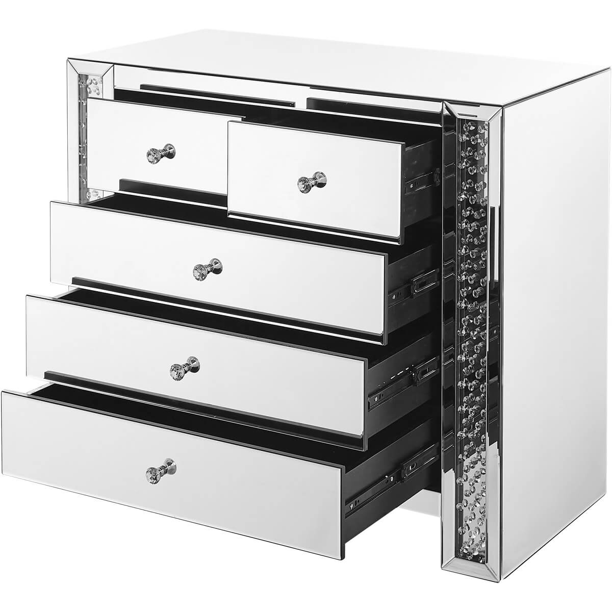 Modern Crystal 5 Drawers Cabinet
