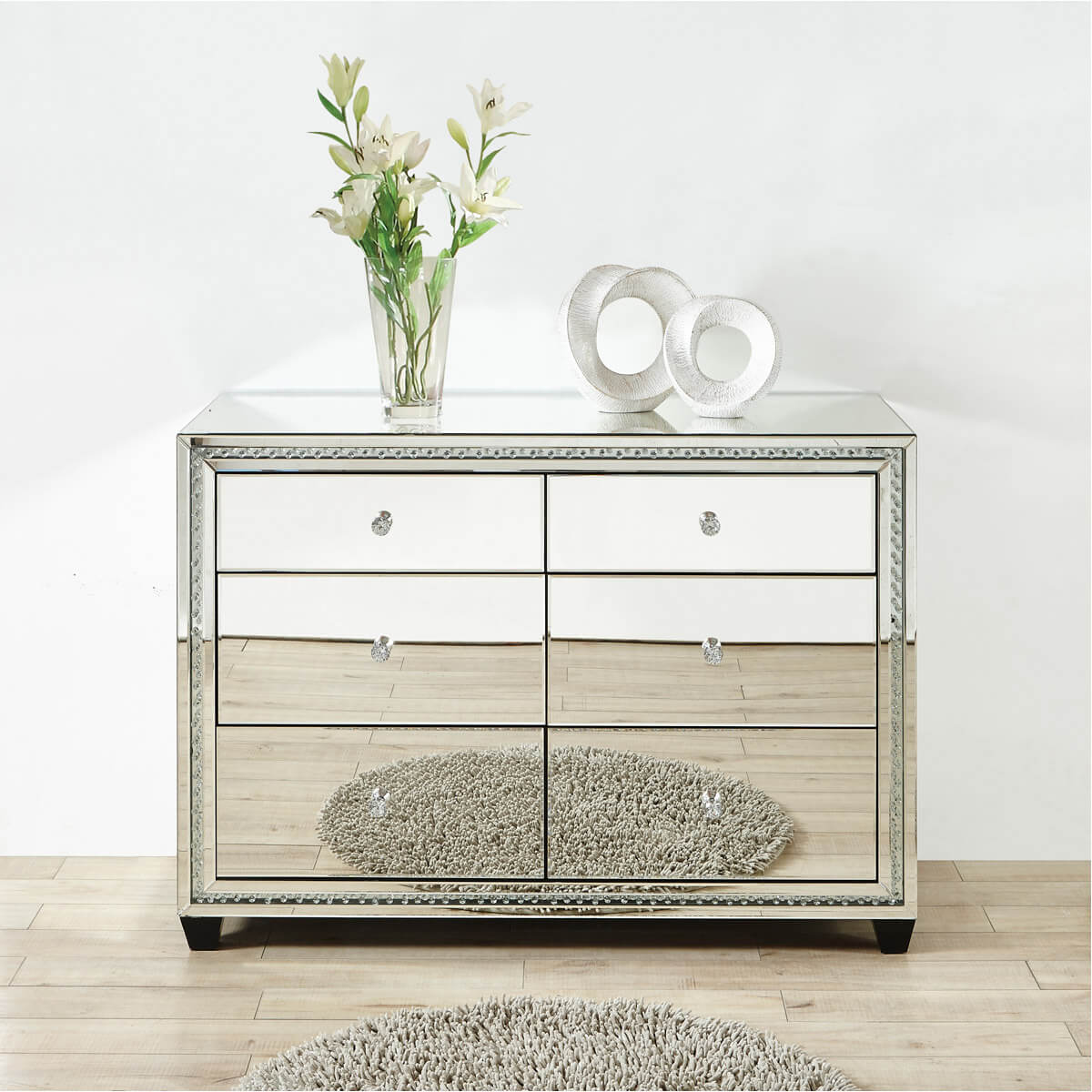 Modern Crystal 6 Drawers Cabinet