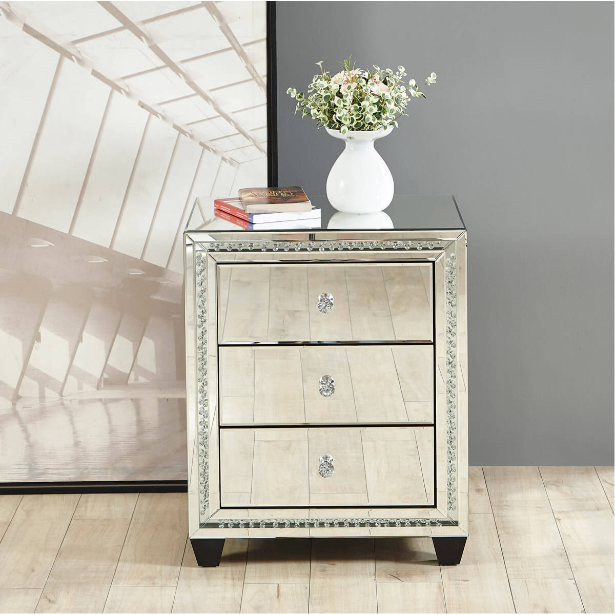 Modern Crystal 3 Drawers End Table, Composition 2