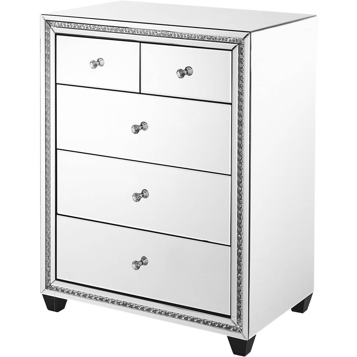 Modern Crystal 5 Drawers Tall Cabinet
