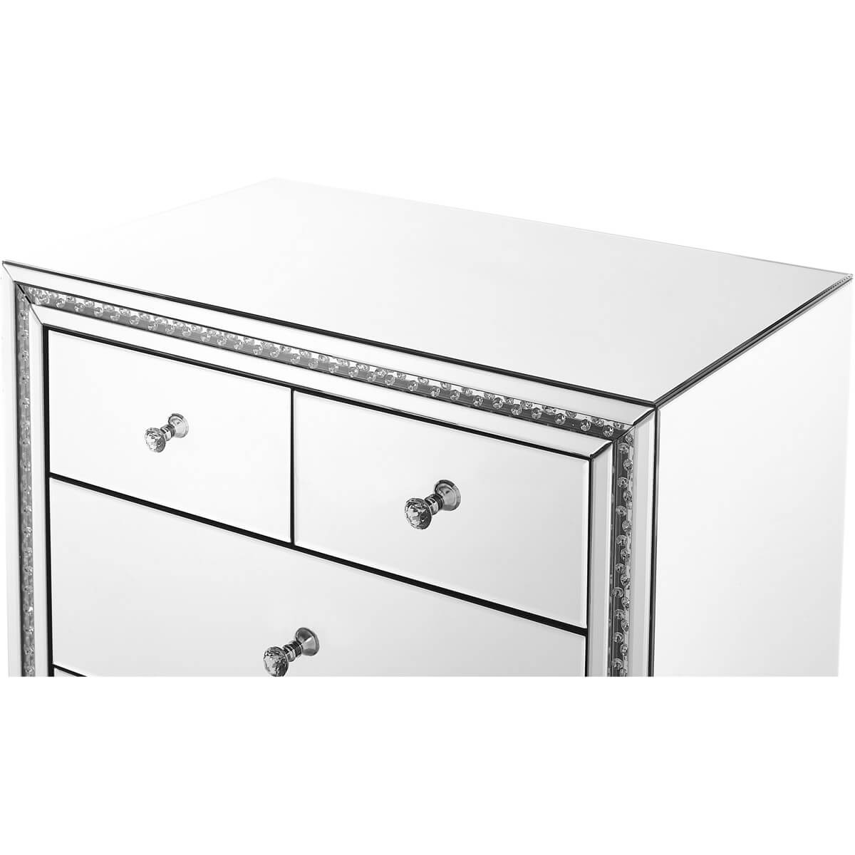 Modern Crystal 5 Drawers Tall Cabinet
