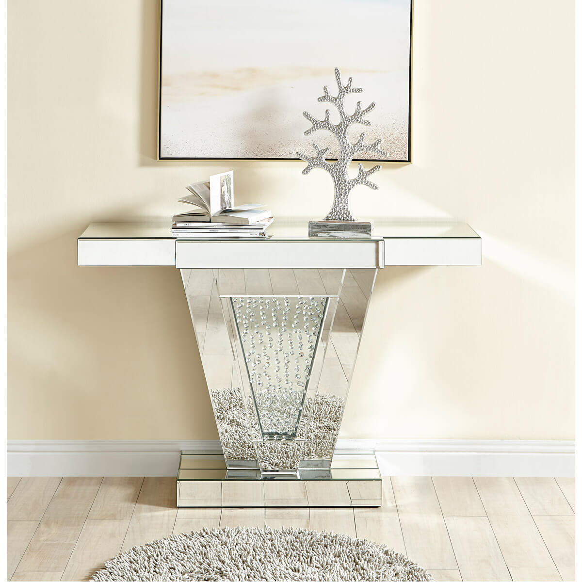 Modern Rectangle Crystal Console Table, Composition 2