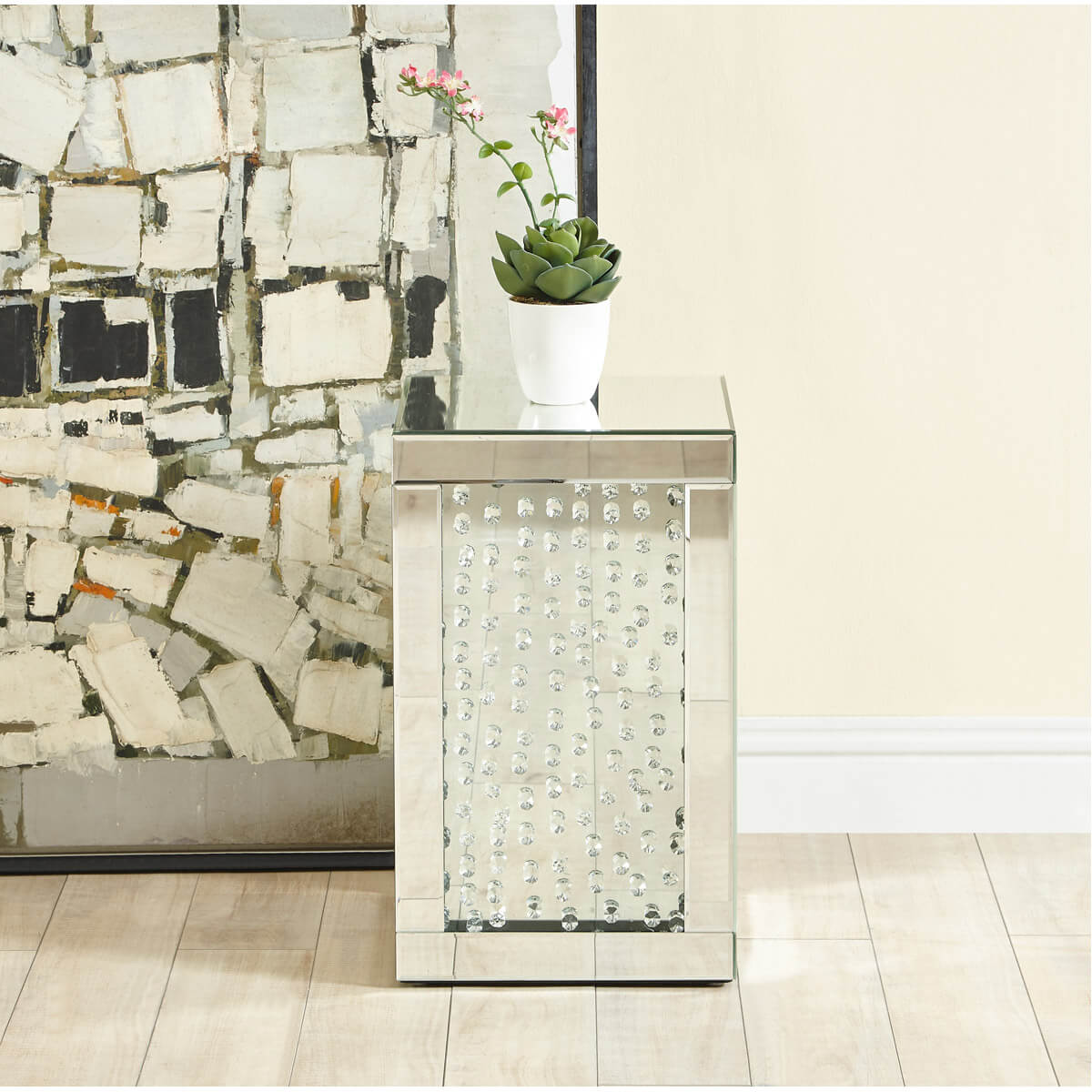 Modern 12" Crystal End Table, Composition 1