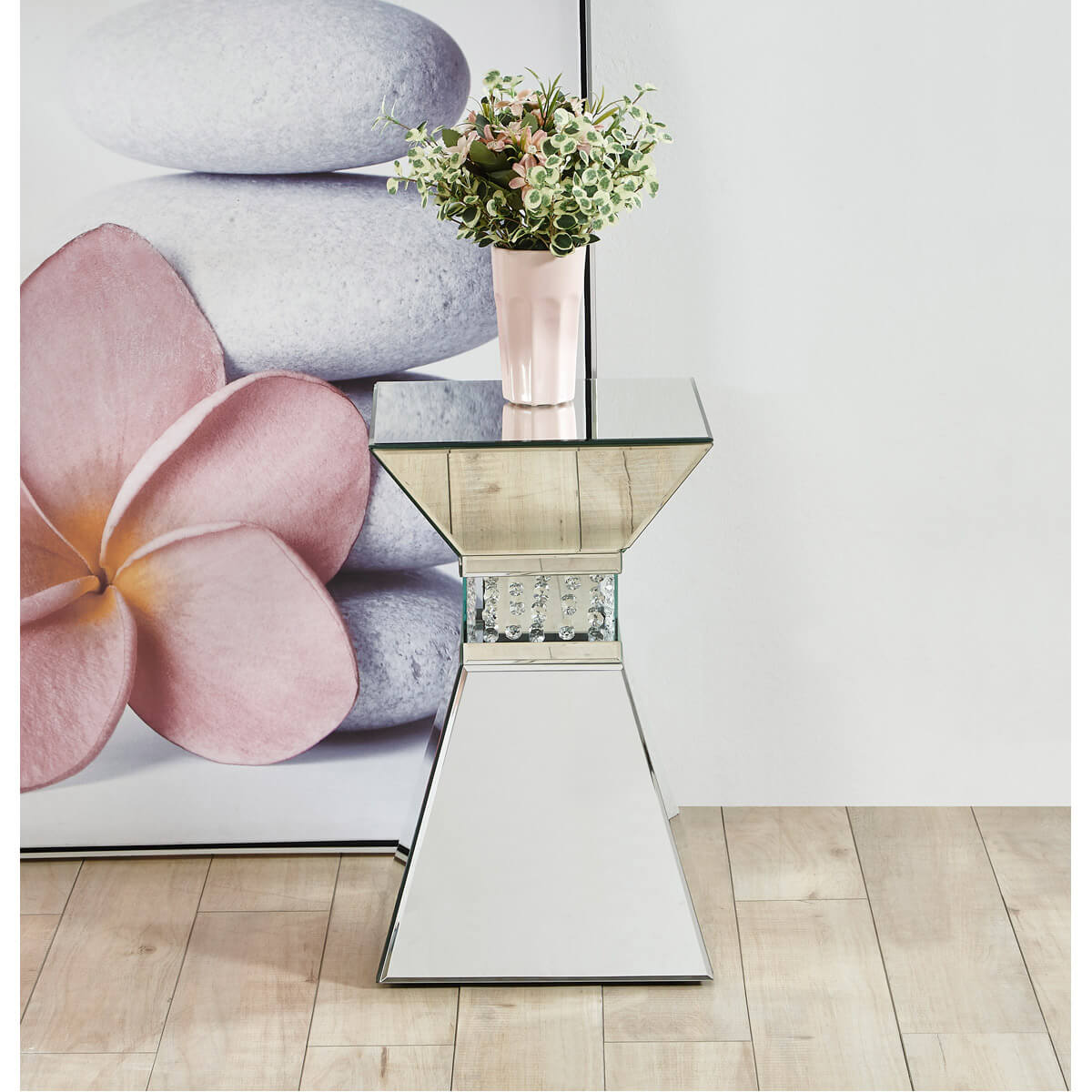 Modern 12" Crystal End Table, Composition 2
