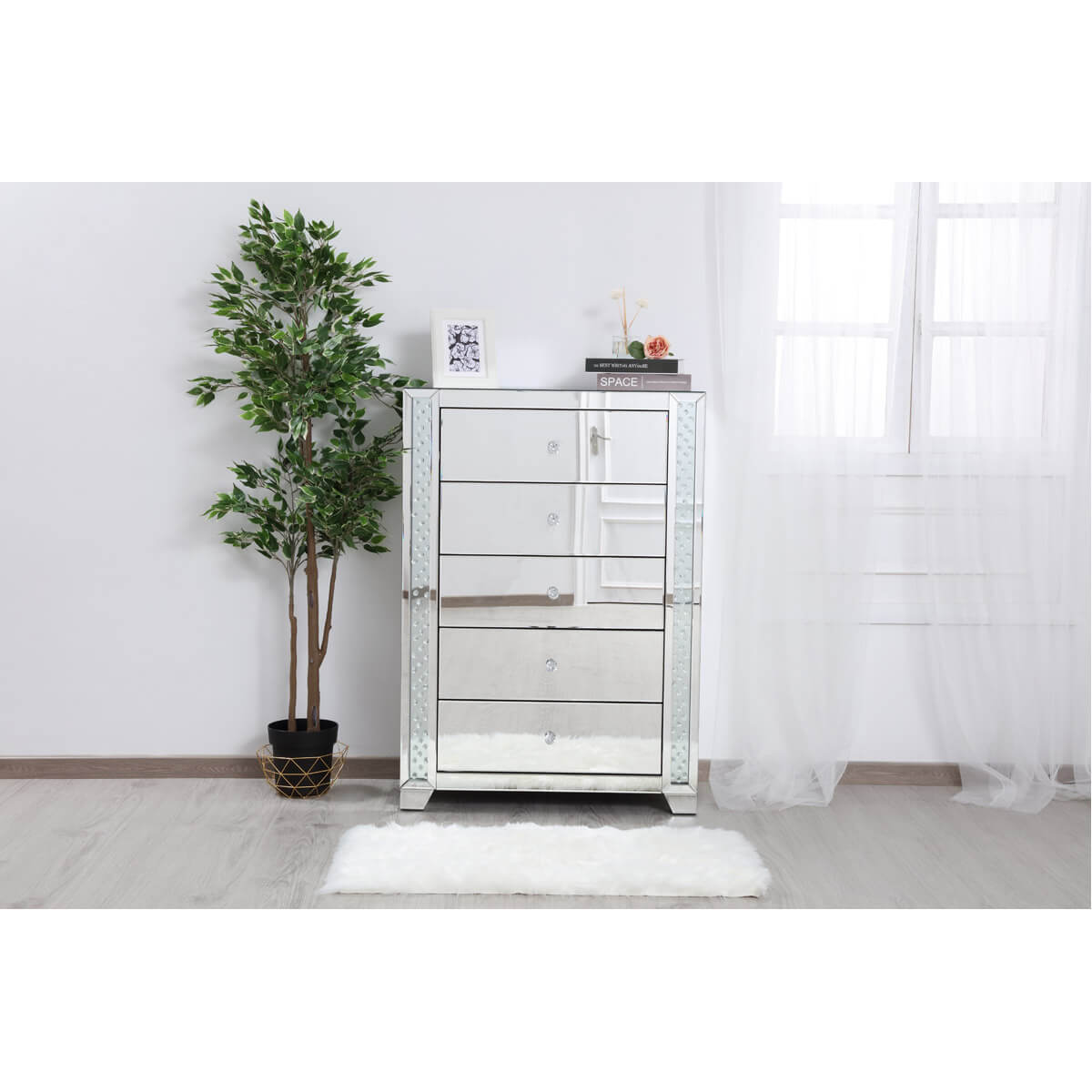 Modern 34" 5 Drawer Cabinet