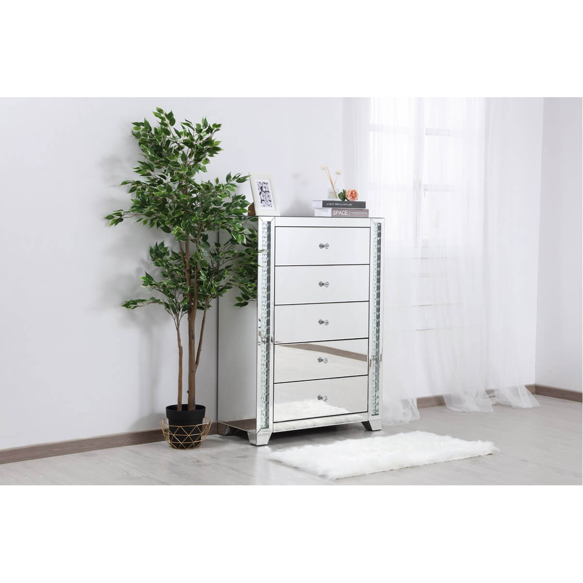 Modern 34" 5 Drawer Cabinet