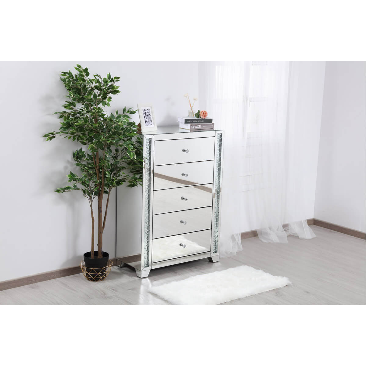 Modern 34" 5 Drawer Cabinet