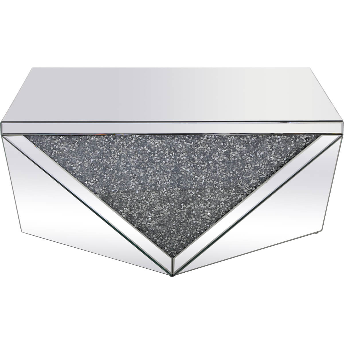 Modern 38" Square Crystal Coffee Table