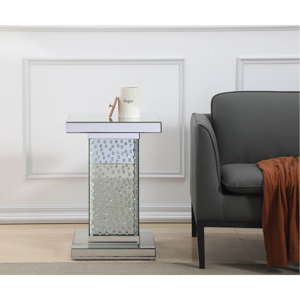 Modern 17.5" Crystal End Table