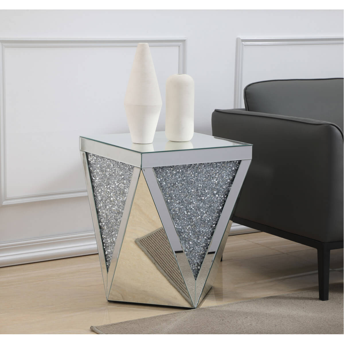 Modern 18.5" Crystal End Table