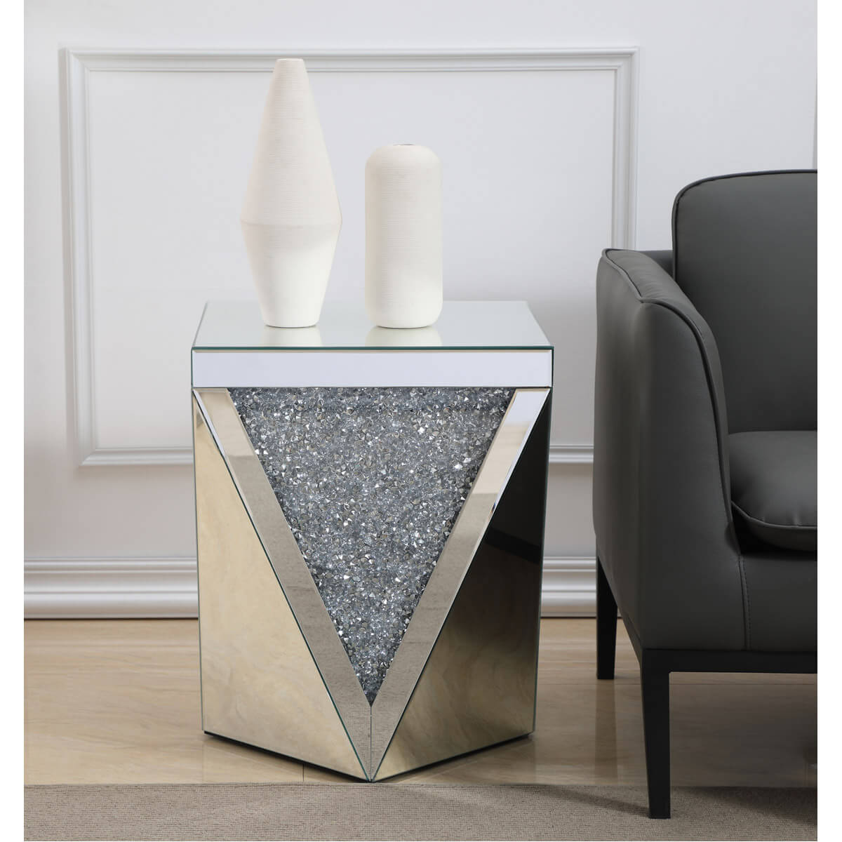 Modern 18.5" Crystal End Table